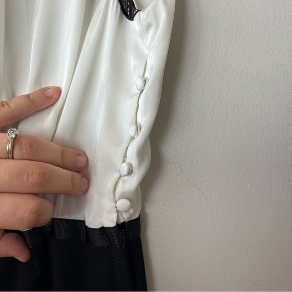 H&M Black and White Lace Details Sheath Workwear Zip Side Dress 12 - Picture 11 of 13